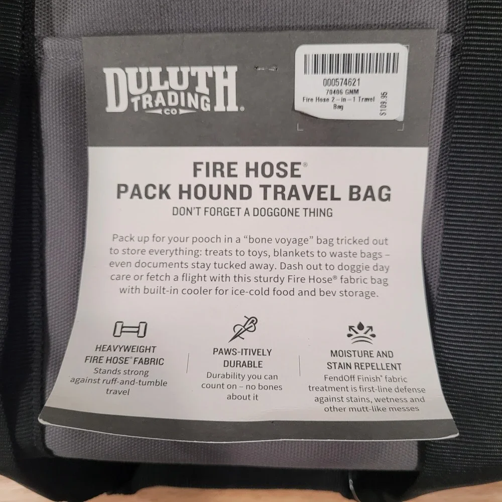 Duluth Trading Fire‎ Hose Pack Hound Bag Gray Gear Duffel Travel NWT 70406